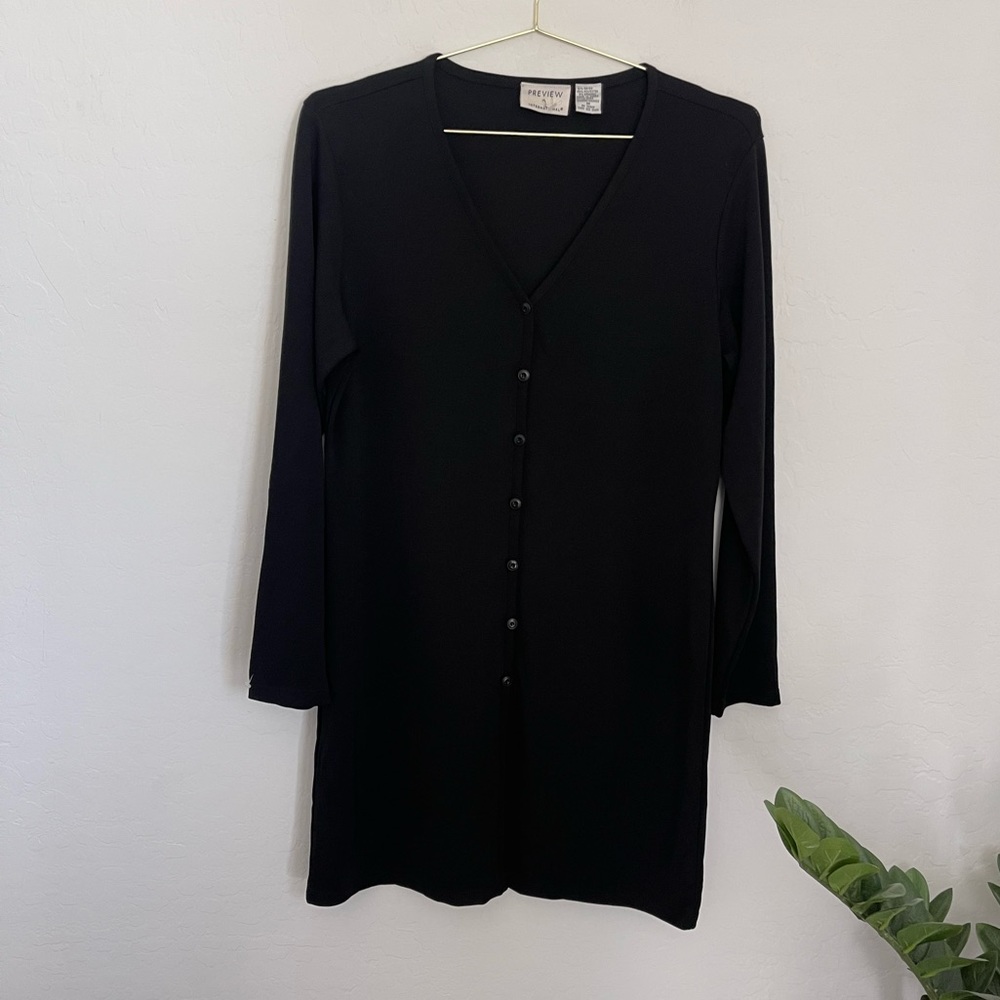 PREVIEW INTERNATIONAL Vintage Button Down Long Sleeve Dress Size M